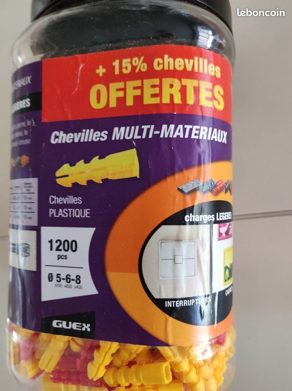 Boite de chevilles multi-materiaux guex 5 euro (image 2)
