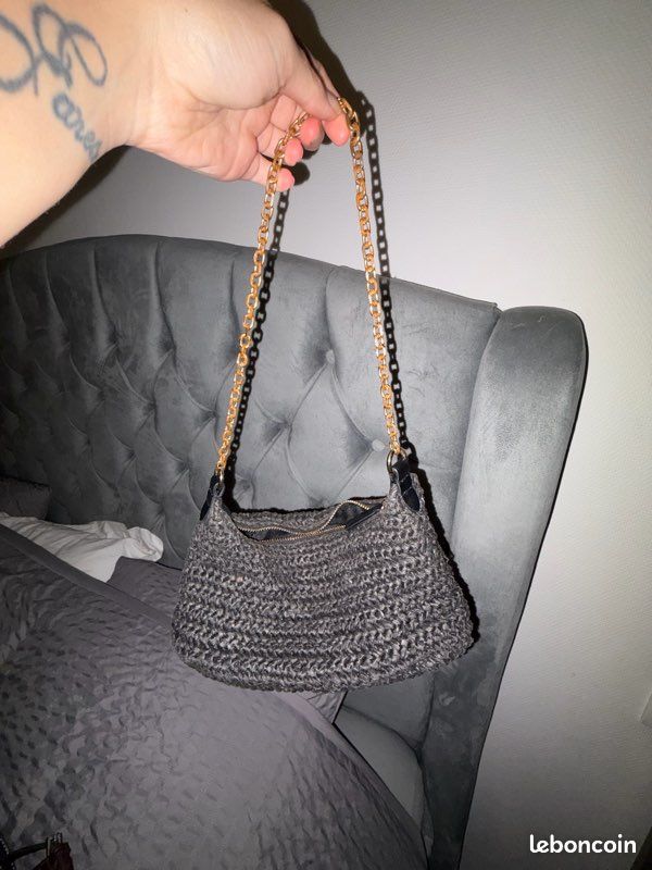 Sac Zara paille chaîne dorée (image 1)