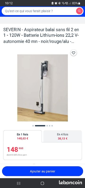 Aspirateur sans fil en severin Électroménager