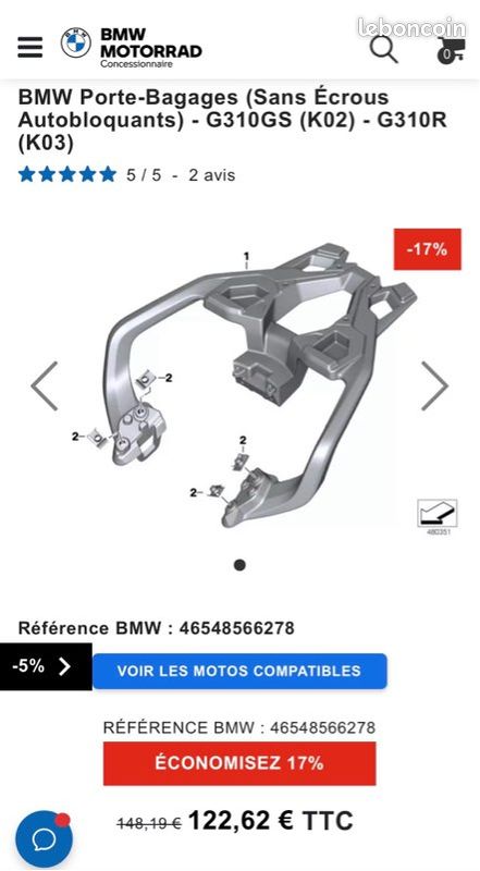 BMW Porte-Bagages G310GS G310R (image 3)