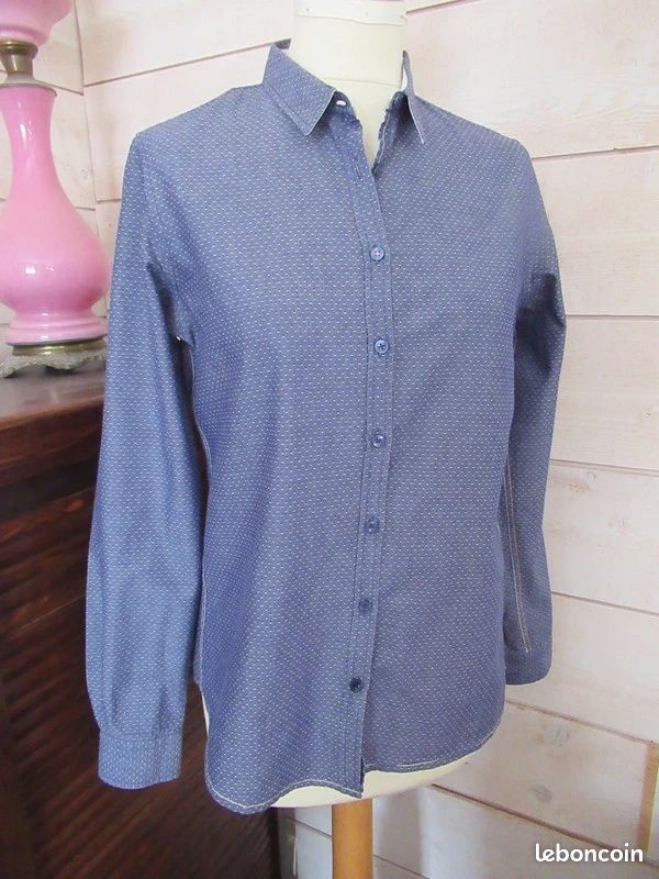 Chemise Femme En Lin Saint James - Taille 38 Bleue - Neuf Avec étiquettes