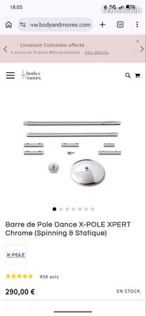 X Pole Chrome Sport Statique 40mm Kit Complet Avec Tapis De Crash - Occasion Très Bon État