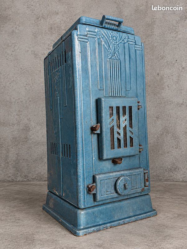 Ancien poêle à bois Sougland 1493 – fonte émaillée – années 1940/50 (image 2)