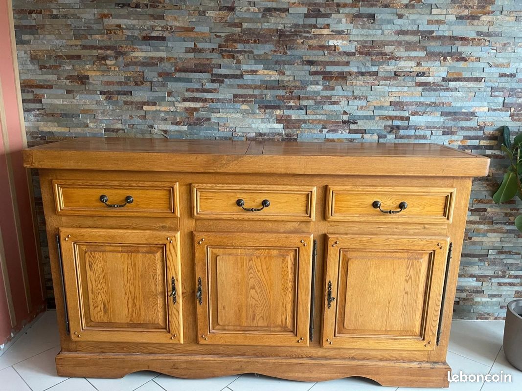 Vends bahut buffet 3 portes en chêne massif (image 2)