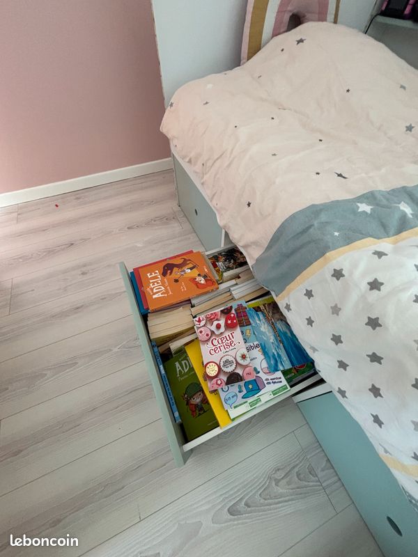 Lit avec rangements et matelas Dunlopillo (image 5)