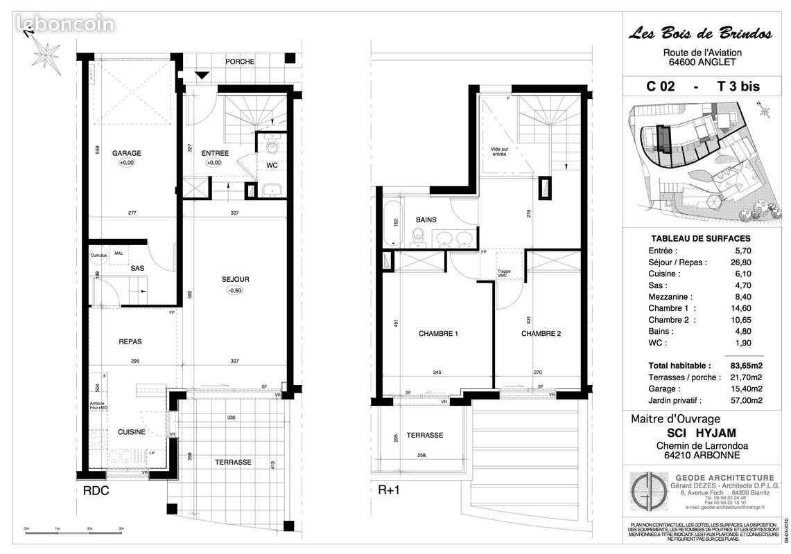 Maison 3 pièces 83 m² · à Anglet · 83 m² · 1 444 €/mois