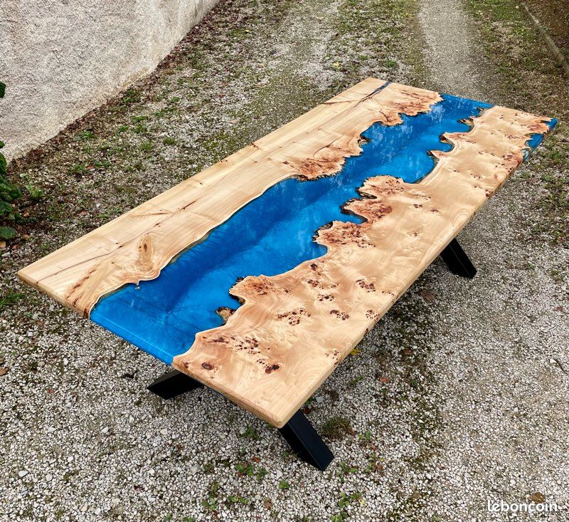 Création table rivière mobilier bois résine epoxy (image 2)