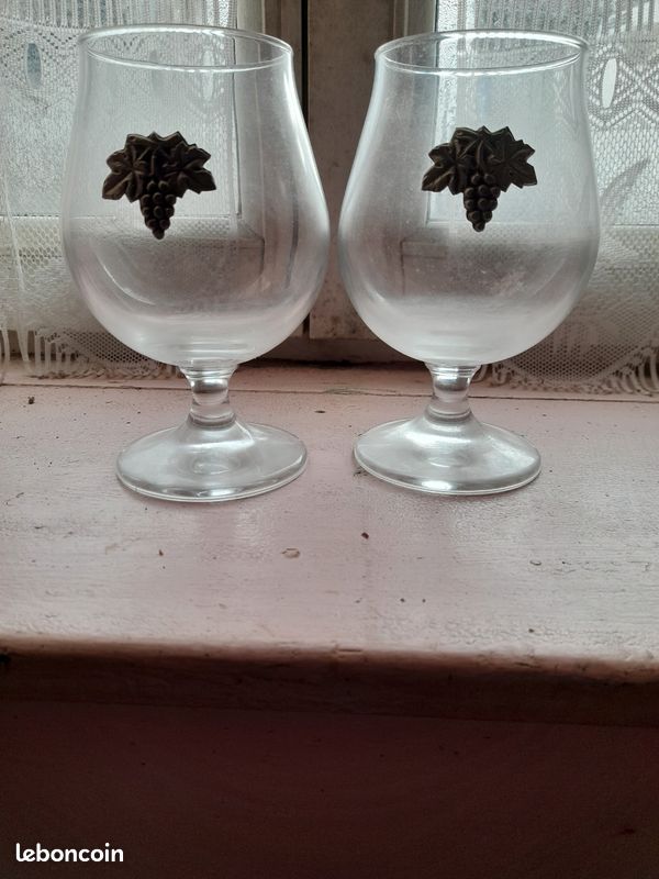 2 verre à vin avec étain (image 1)
