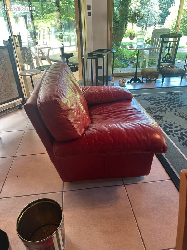 Canapé en cuir et fauteuil (image 6)