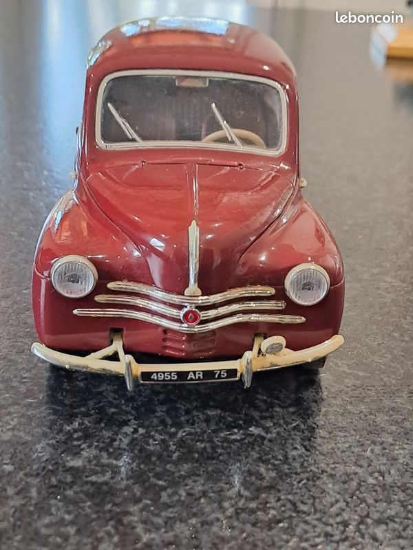 Solido 1/18 Renault 4cv Service - Orange Et Blanc, Zamac, Collection Voiture 1954