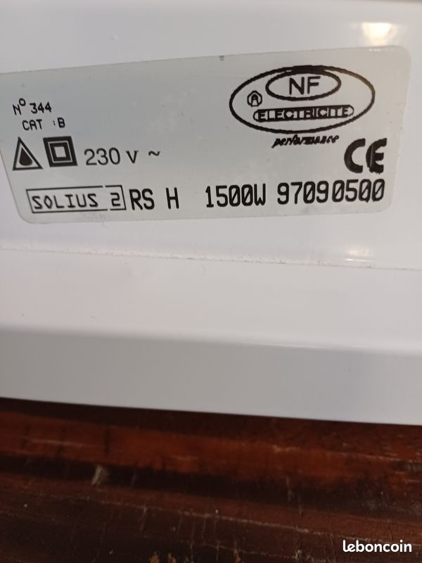 Radiateur électrique radian, Atlantic 1500 Watts (image 3)