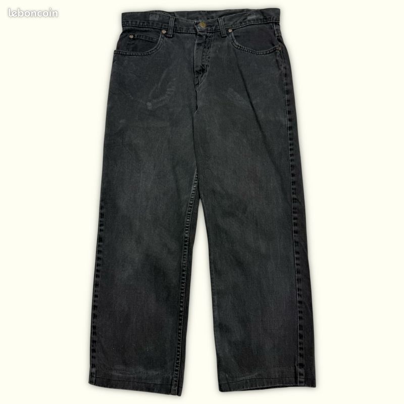 Jeans Homme Lee W33 L34 Noir/Gris Coton Bon état Regular Normal Uni Mi-taille (image 1)
