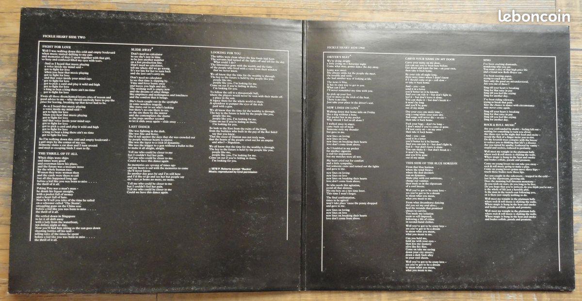 Disque Vinyle Stiff 'N' The tears 33T Fickle heart (image 3)