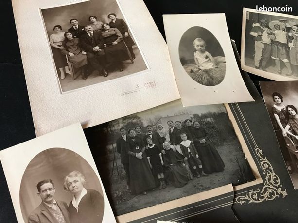 Lot De 8 Photos Et Cartes Postales Anciennes, Portraits Enfants, Familles, Groupes - France 1900-1939