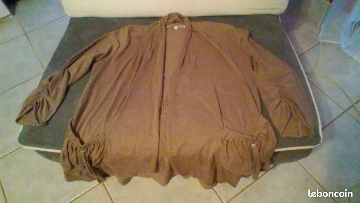 Gilet liquette beige marron (image 1)