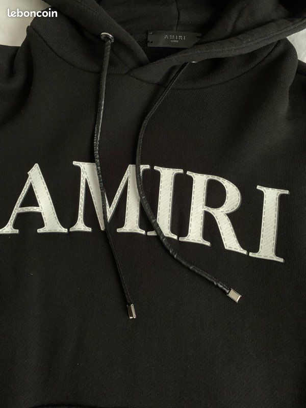 Sweat à Capuche Amiri Distressed - Noir, Taille S - 100% Coton - Zip Complet