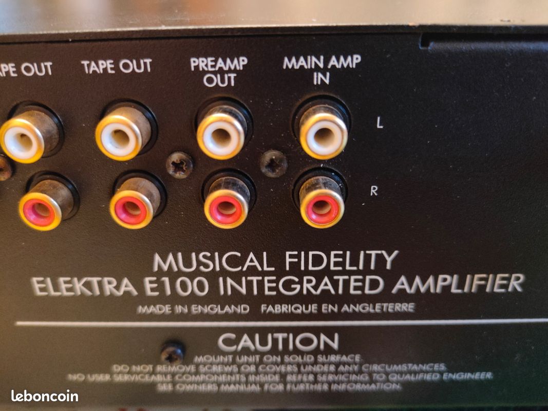 MUSICAL FIDELITY ELEKTRA E100 Amplificateur