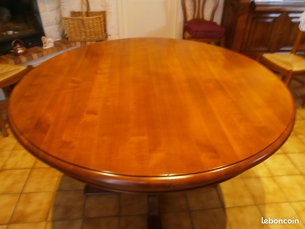 Table salle a manger ronde avec 2 rallonges (image 1)