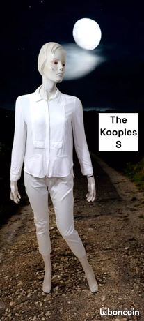 Chemise The Kooples Taille 36 - Blanc Cassé/écru - Manches Longues Rayées - Occasion Très Bon état