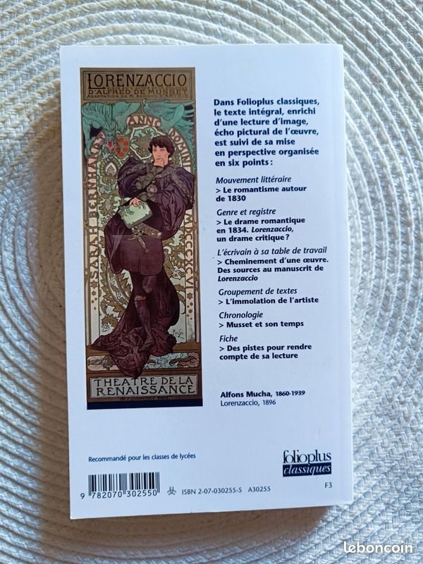 Roman Lorenzaccio d'Alfred de Musset Editions Folioplus 2003 (image 3)