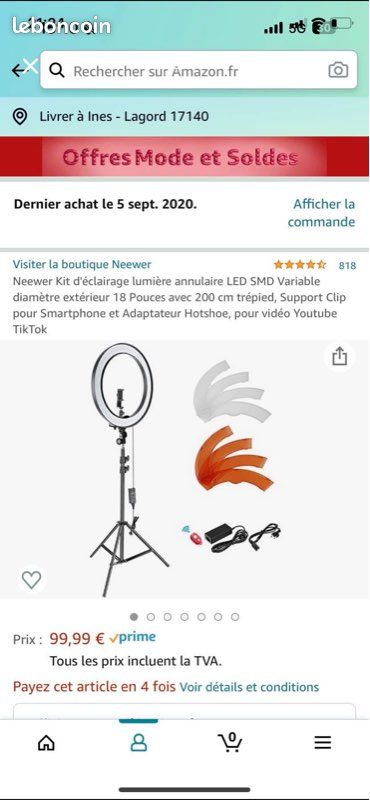 Neewer Kit d'éclairage lumière annulaire LED (image 1)