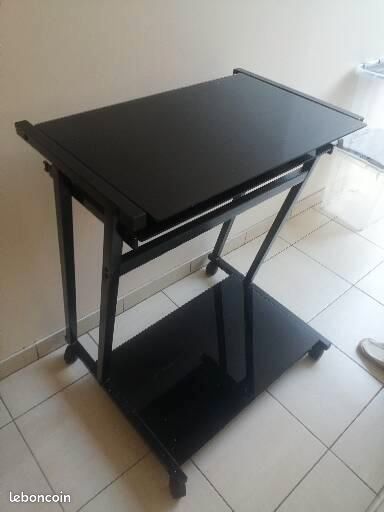 Bureau en verre noir (image 1)
