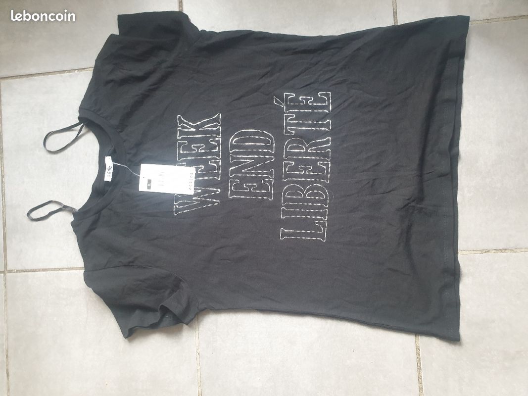 Tee shirt noir fantaisie (image 2)