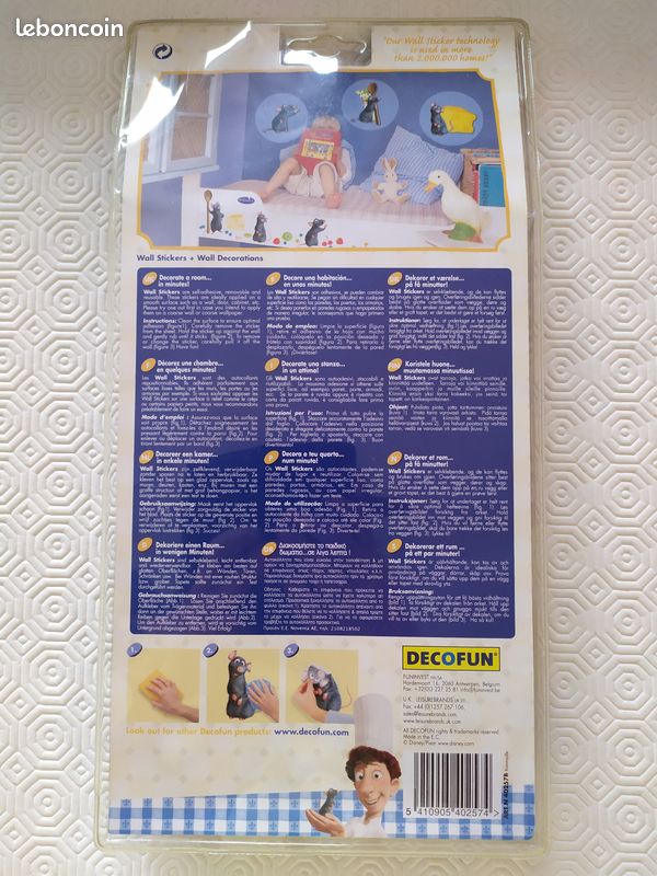 🐭🧀🍒🍄 47 Stickers repositionnables Ratatouille - NEUF SOUS BLISTER (image 2)