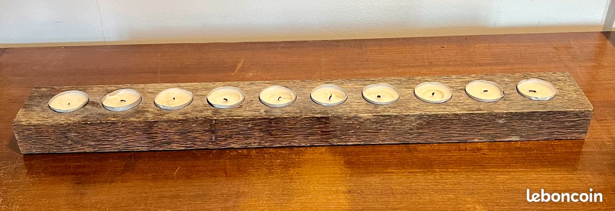 A vendre Bougeoir en bois pour 10 bougies chauffe-plat (image 2)