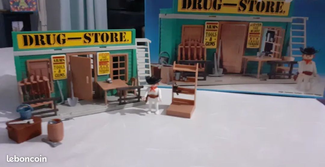 Mur De Bâtiment Western Far West Drug Store PLAYMOBIL 3462 - Occasion Très Bon État