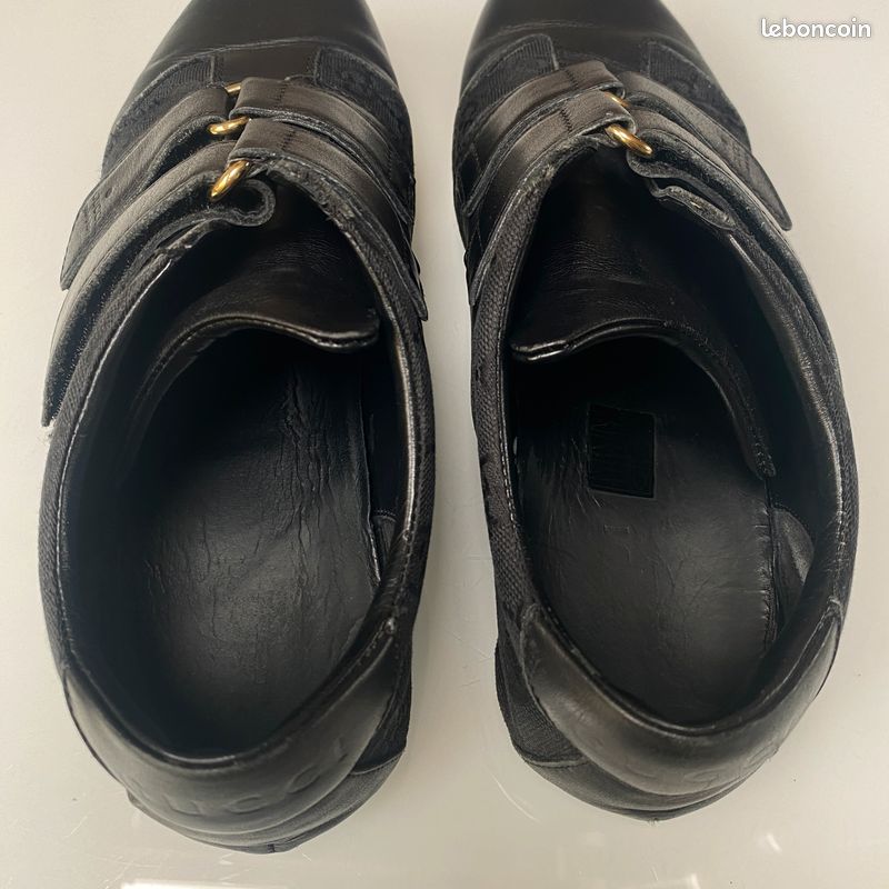 Tennis Gucci vintage en cuir noir (image 16)