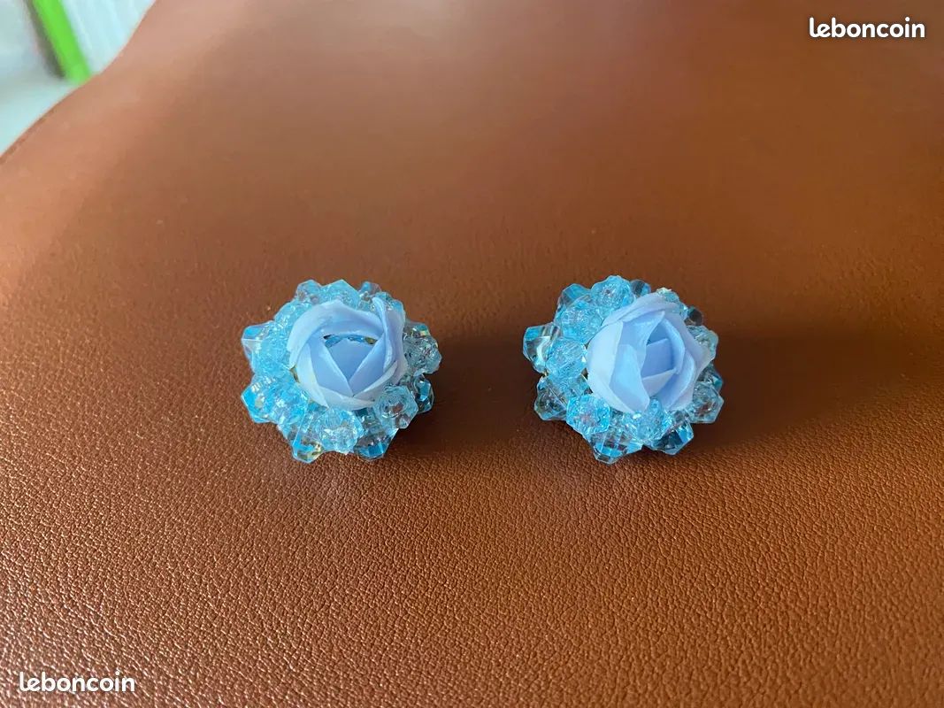 Lot De 6 Gros Boutons Vintage Bleus épais - 2 Trous, Diamètre 2,7 Cm - Réf. 3213 - Occasion