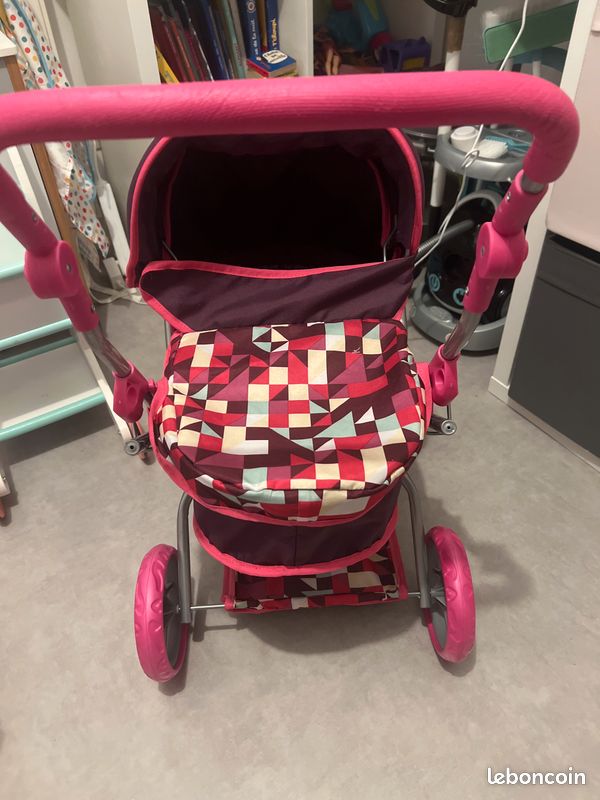 Poussette Pour Poupée Avec Toit Anti-UV - Pliable, 24x44x55 Cm, Pour Filles Et Garçons