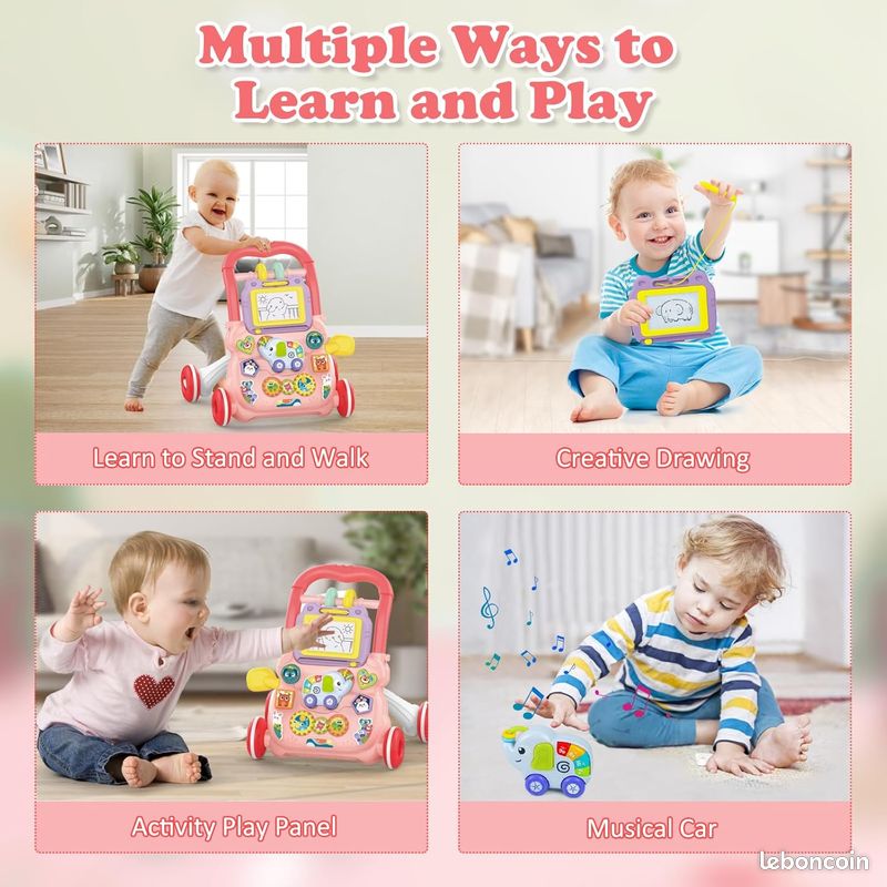 Trotteur Marcheur D'apprentissage Assis-Debout, Jouet En
