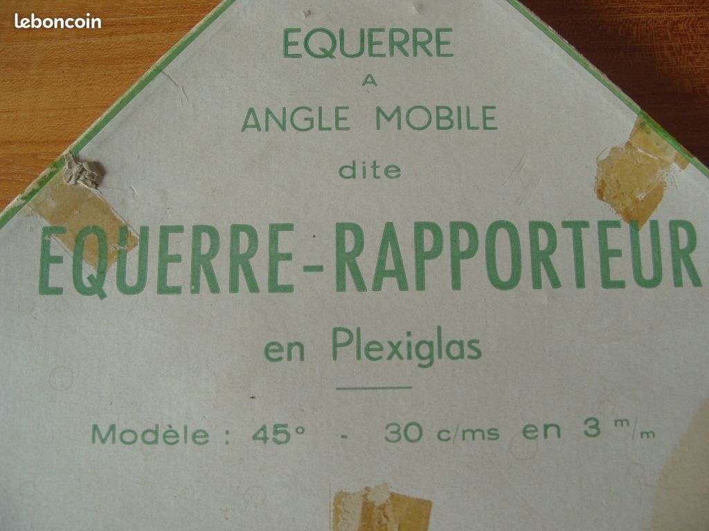 Ancienne equerre rapporteur plexiglas de 30 cm dessin industriel professionnel (image 2)
