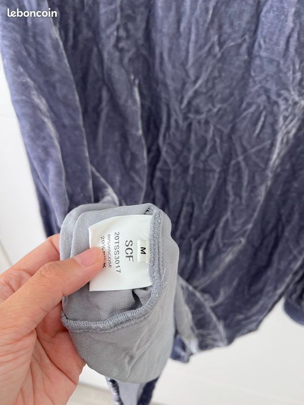 Chemise en velours violet pour femme (image 4)