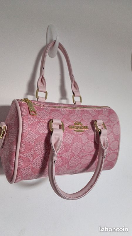 Sac à Main Bandoulière Vintage Rose KS - Art Déco Années 1900, Fabrication France