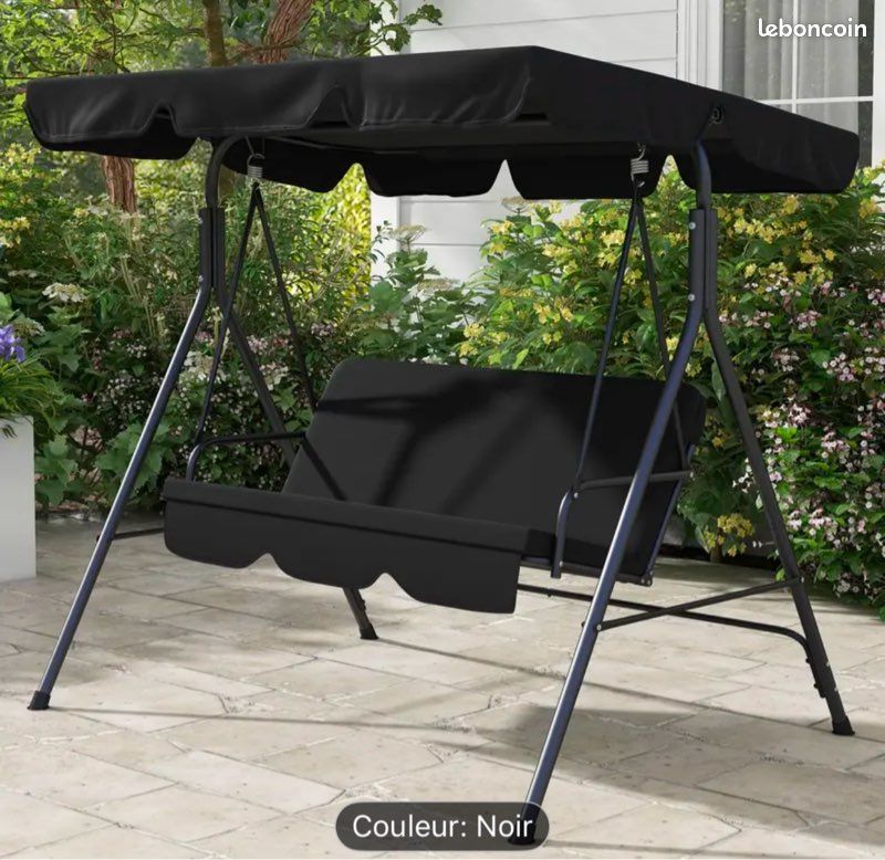 Balancelle Jardin 3 Places OUTSUNNY – Noir (image 1)