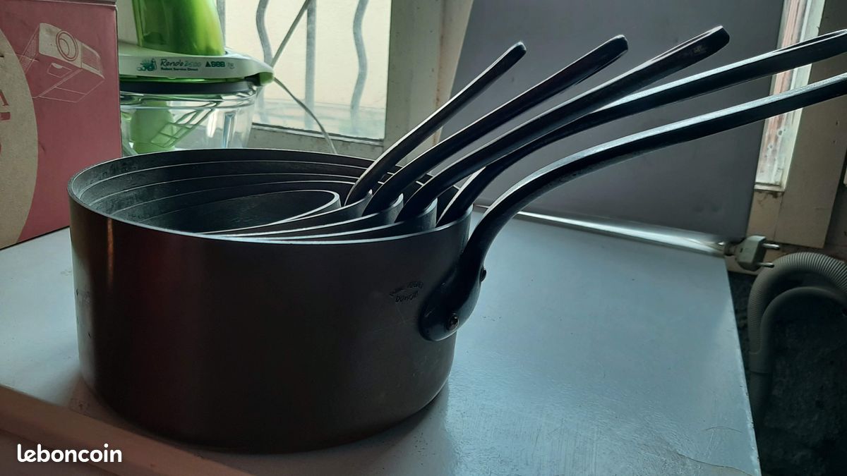 5 casseroles en cuivre vintage, « Pierre Vergnes Durfort » (image 4)