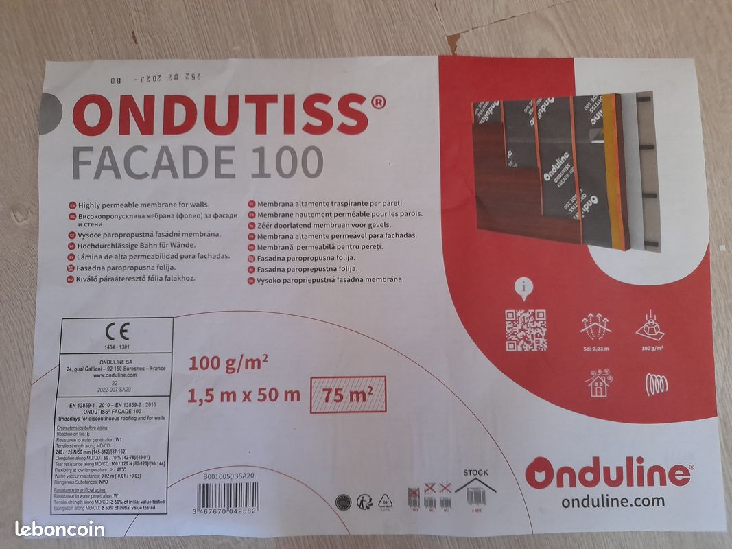 Sous-couche ONDUTISS pour Bardage 25m x 1m5 (image 1)