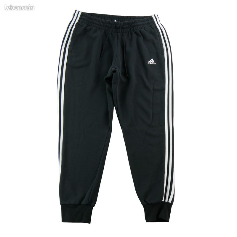 Adidas Jogging Essentials 3-Stripes Fleece Pants Femme Taille XL Noir #QWE7055 (image 1)