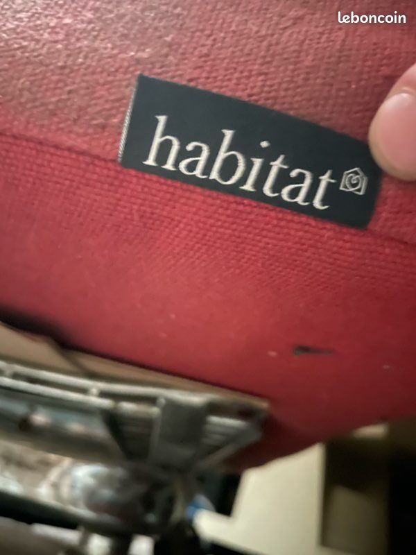 Canapé 2 places HABITAT – Rouge – État satisfaisant (image 4)