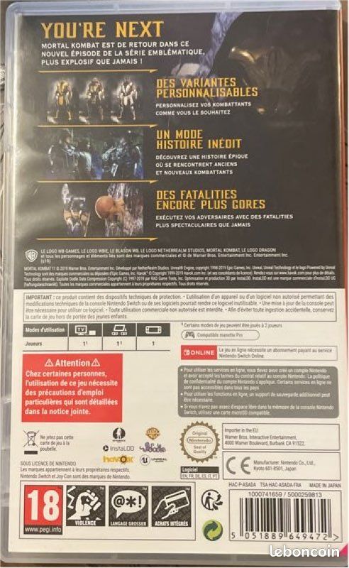 Jeu Nintendo Switch Mortal Kombat 11 (image 2)