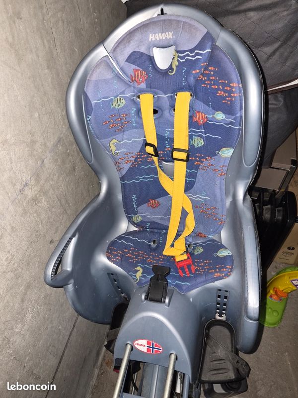 Hamax Amaze Siège Vélo Enfant – Inclinaison 12,5° – Supporte Jusqu’à 22 Kg – Adaptateur De Transport – Gris Clair Et Bleu Pétrole