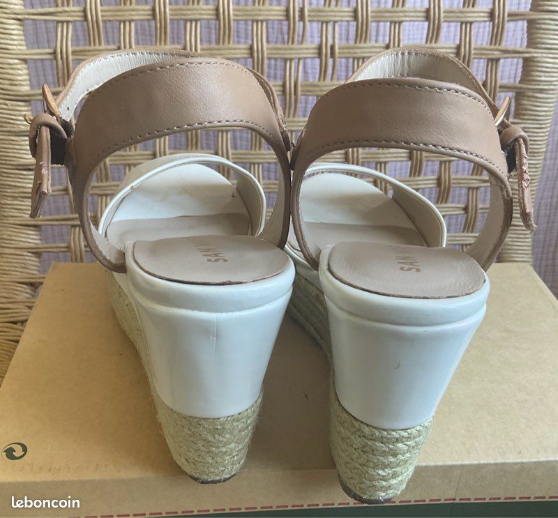 Chaussures talon compensé en corde San Marina blanc quasi neuve (image 3)
