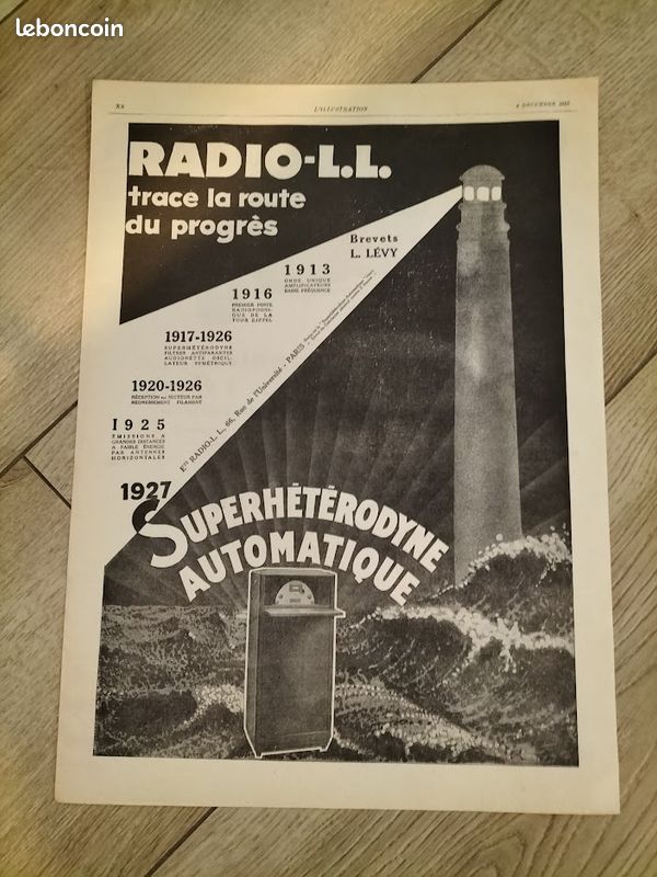 Années 1920. TSF : RADIO L.L. Lot de 14 anciennes publicités de presse (image 6)