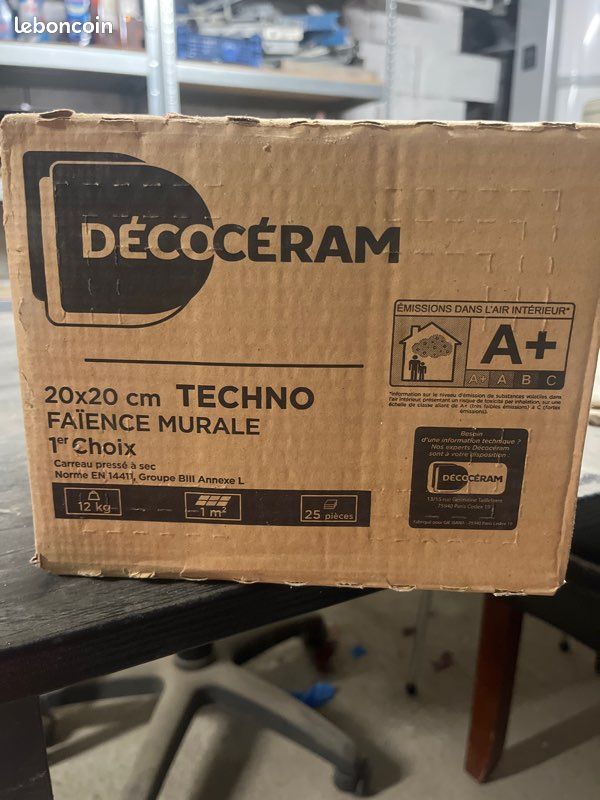 Carrelage blanc decoceram techno 20x20 faïence murale (image 2)