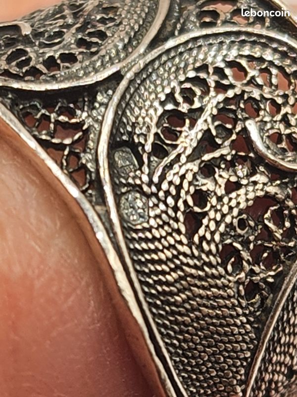 Bague zirconium noir et argent