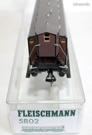 Wagon Fleischmann HO 5087 Voiture Voyageur 3e Classe 41811 Aménagé, Très Bon état