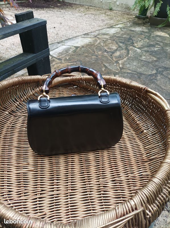 Sac à main Gucci Bambou 1947 - grande taille noir (image 3)